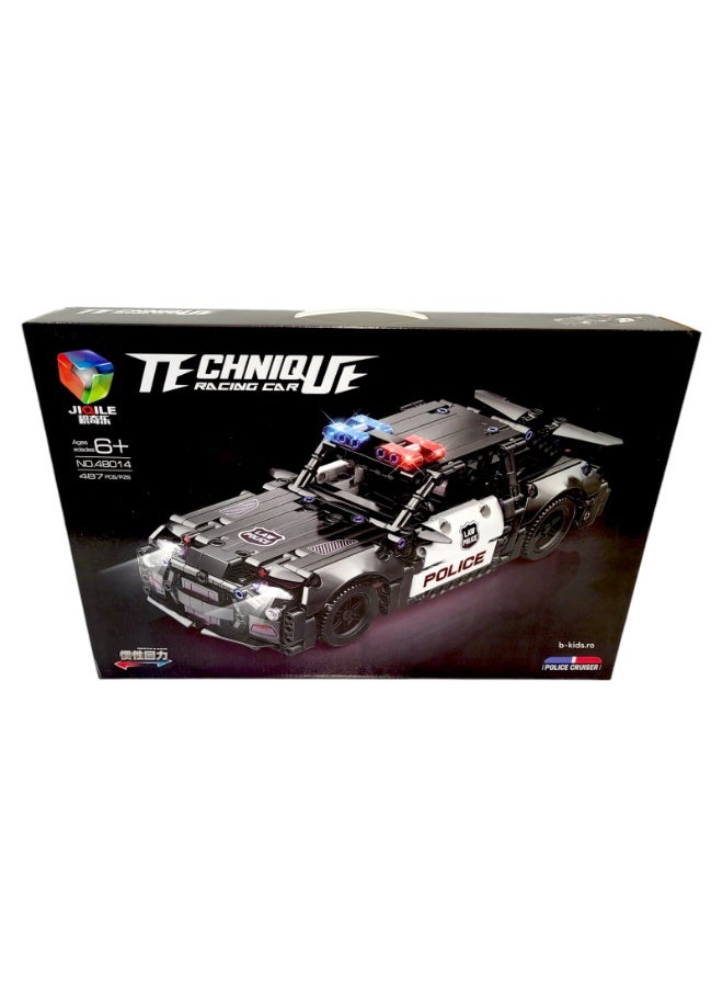 تكنيكس مجموعة مكعبات بناء سيارة الشرطة التعليمية للأطفال – 487 قطعة – تطوير الذكاء والإبداع - Image 4
