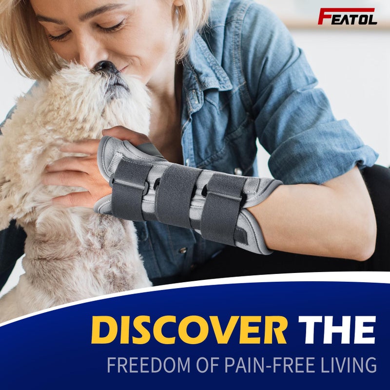 FEATOL Wrist Brace Splint Carpal Tunnel for Women Men, Night Wrist Sleep Support Brace, Right Hand, Small/Medium, Pain Relief for Sprain, Arthritis, Tendonitis - Image 5