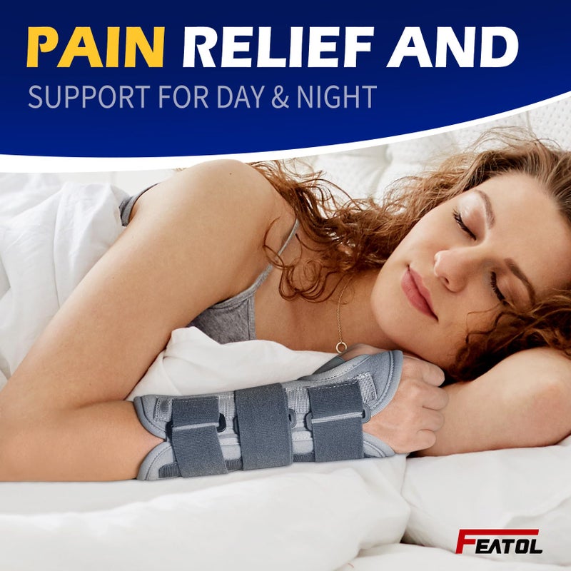 FEATOL Wrist Brace Splint Carpal Tunnel for Women Men, Night Wrist Sleep Support Brace, Right Hand, Small/Medium, Pain Relief for Sprain, Arthritis, Tendonitis - Image 4