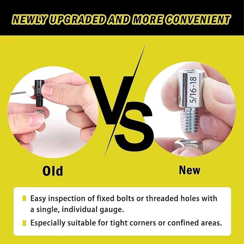 Modern color selections 26 Piece Thread Checker Set Nut Bolt Gauge Imperial Metric Size Measuring Tools for Mechanics Plumbers DIY 10B21 Carbon Steel Durable Storage Box Market diverse application fit - Image 2