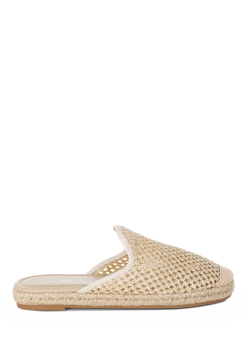 London Rag Raffia Espadrilles Mules in Beige