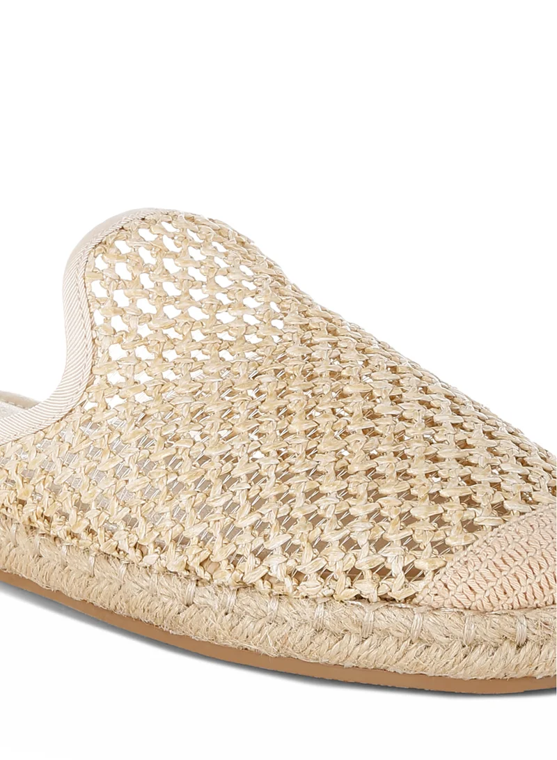 London Rag beige Raffia Espadrilles Mules in Beige for Women | Best Price UAE