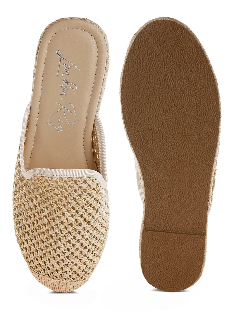 London Rag beige Raffia Espadrilles Mules in Beige for Women | Best Price UAE