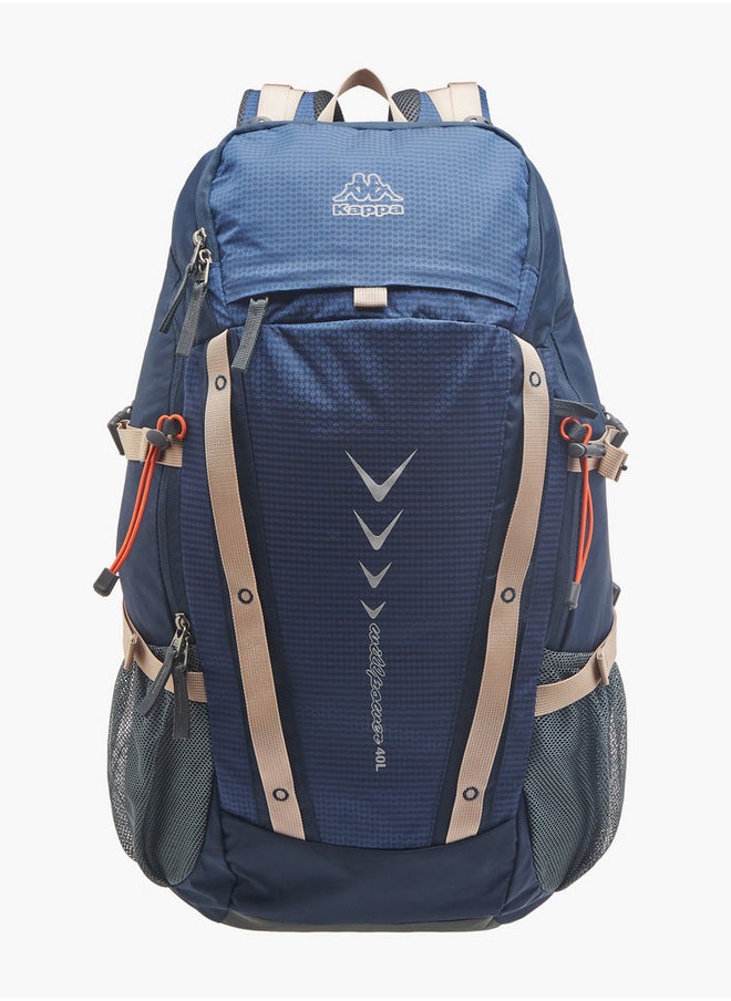 Kappa Men's Logo Print Backpack with Zip Closure and Adjustable Strap - 34x54x16 cm  - Image 1