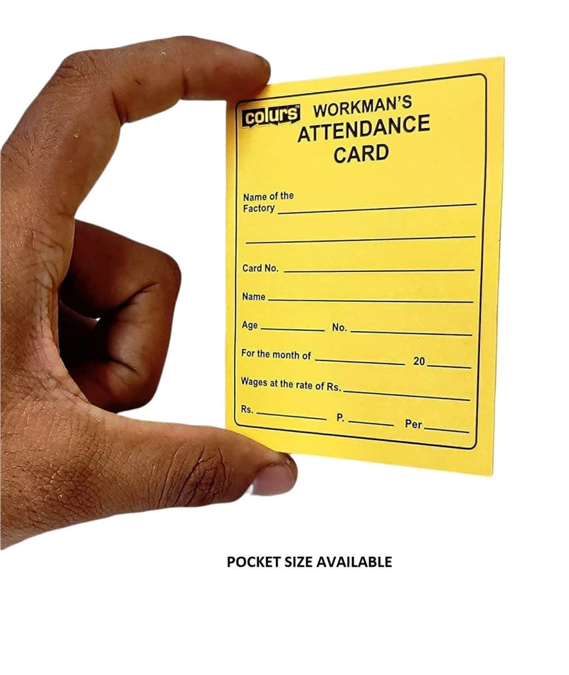 JSMSH Daily Attendance Report for Daily Payroll WagesAttendance Card for Monthly Attendance and Calculation of WagesMix Color Attendance Report Medium Pack of 50 - Image 4