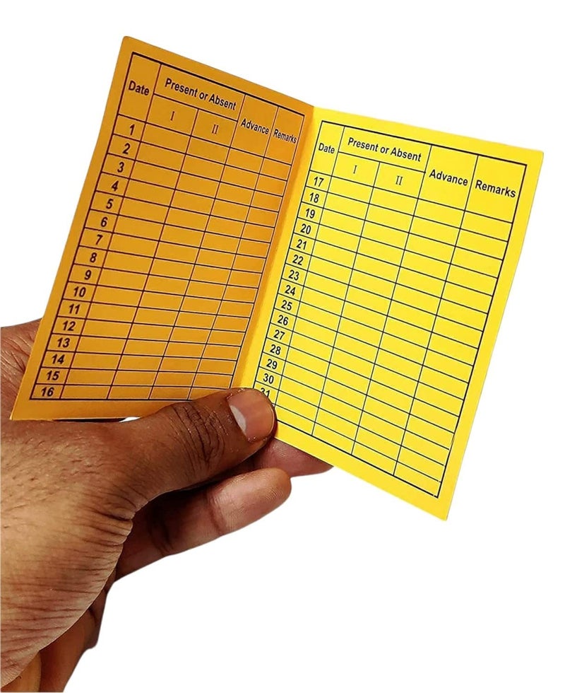 JSMSH Daily Attendance Report for Daily Payroll WagesAttendance Card for Monthly Attendance and Calculation of WagesMix Color Attendance Report Medium Pack of 50 - Image 3