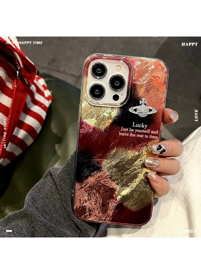 NIBEMINENT Protective TPU Case Cover For iPhone 15 Pro Max, Vortex Heart With Diamond Planet - Image 1