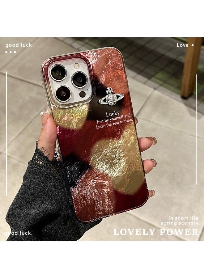 NIBEMINENT Protective TPU Case Cover For iPhone 15 Pro Max, Vortex Heart With Diamond Planet - Image 3