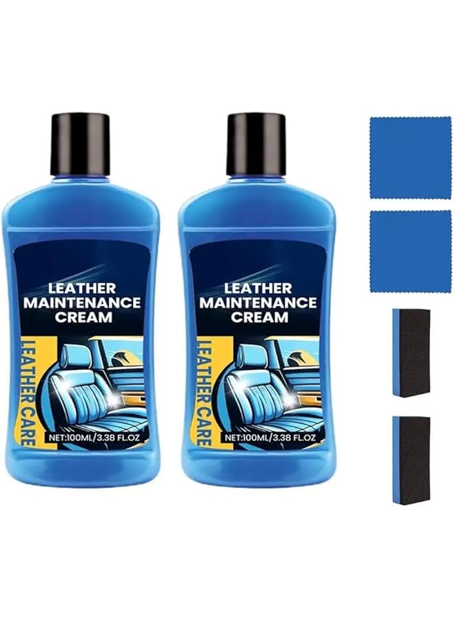 PROMASS منظف جلد السيارات من برومس، قابل للتحلل، آمن على الجلد النباتي الأسود والأبيض، منظف مقاعد السيارات، منظف تنجيد، منظف مقاعد جلد السيارات، تنظيف السيارات (2 قطعة) - Image 1