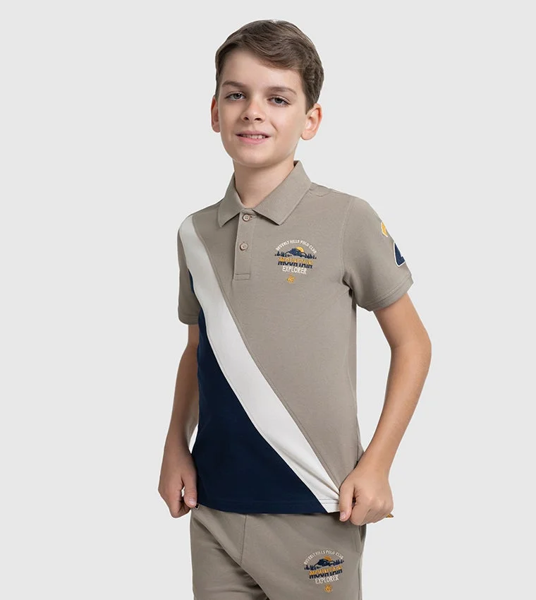 BEVERLY HILLS POLO CLUB Beverly Hills Polo Club Color Block Short Sleeves Polo T-Shirt