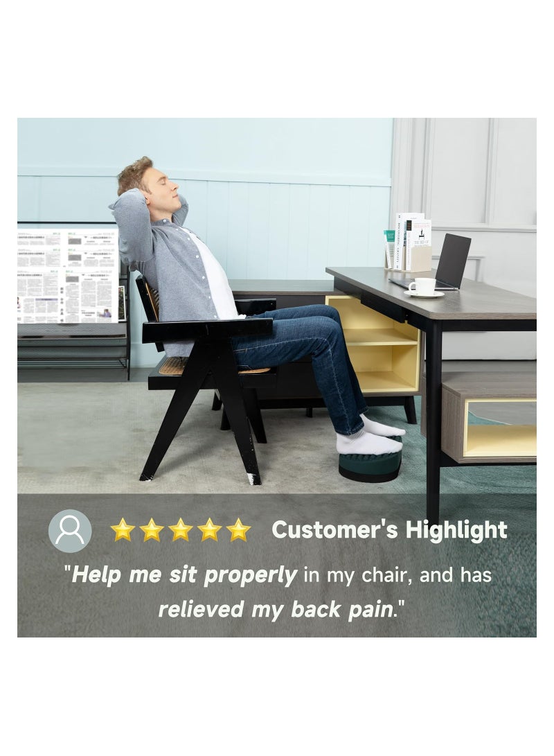 Foot Rest for Under Desk at Work, Home Office Foot Stool, Ottoman Foot Massager for Plantar Fasciitis Relief, Soft Silicone Footrests, Anti-Fatigue Fidget Toy (Green)