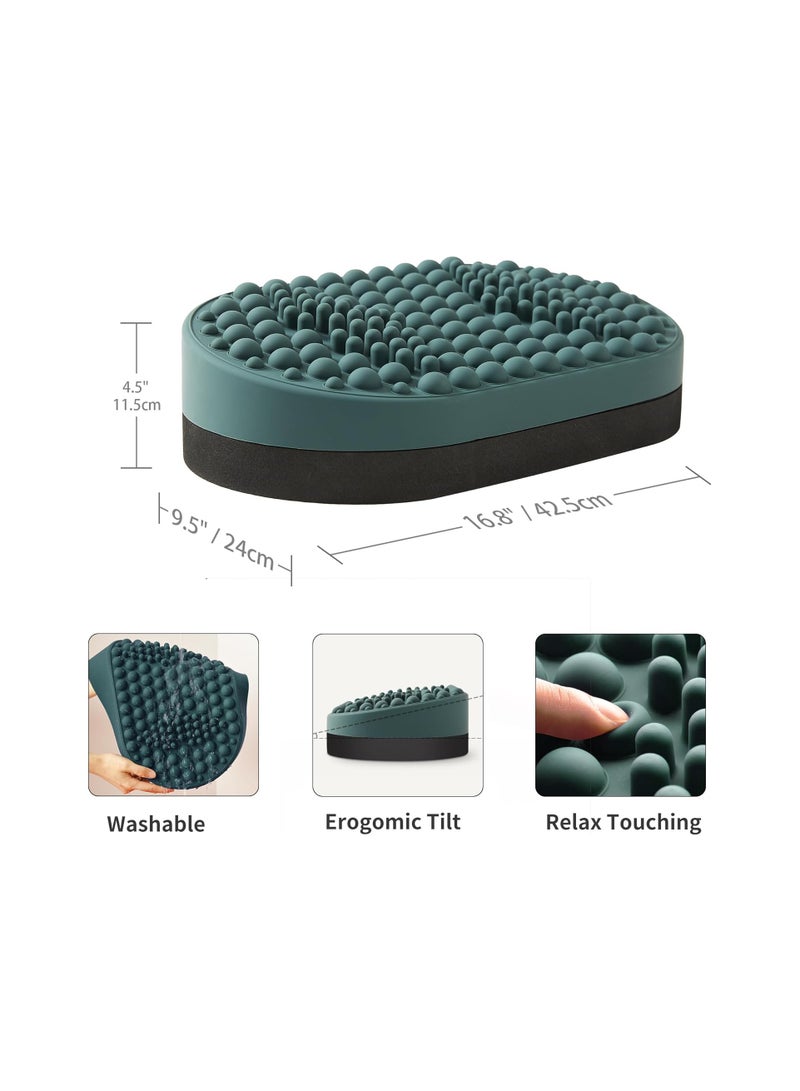 Foot Rest for Under Desk at Work, Home Office Foot Stool, Ottoman Foot Massager for Plantar Fasciitis Relief, Soft Silicone Footrests, Anti-Fatigue Fidget Toy (Green)