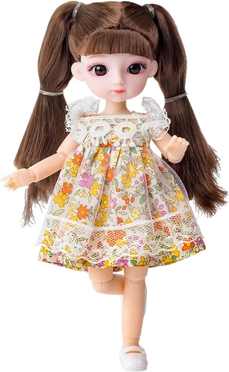 klarako دمية BJD بطول 20 سم، دمى كروية مفصلية 1/8 بطول 8 بوصات، دمية مفصلية، ألعاب DIY مع مجموعة كاملة من الملابس والأحذية والشعر والمكياج، أفضل هدية لعيد ميلاد الفتاة بني - Image 3