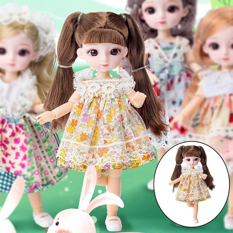 klarako دمية BJD بطول 20 سم، دمى كروية مفصلية 1/8 بطول 8 بوصات، دمية مفصلية، ألعاب DIY مع مجموعة كاملة من الملابس والأحذية والشعر والمكياج، أفضل هدية لعيد ميلاد الفتاة بني - Image 2