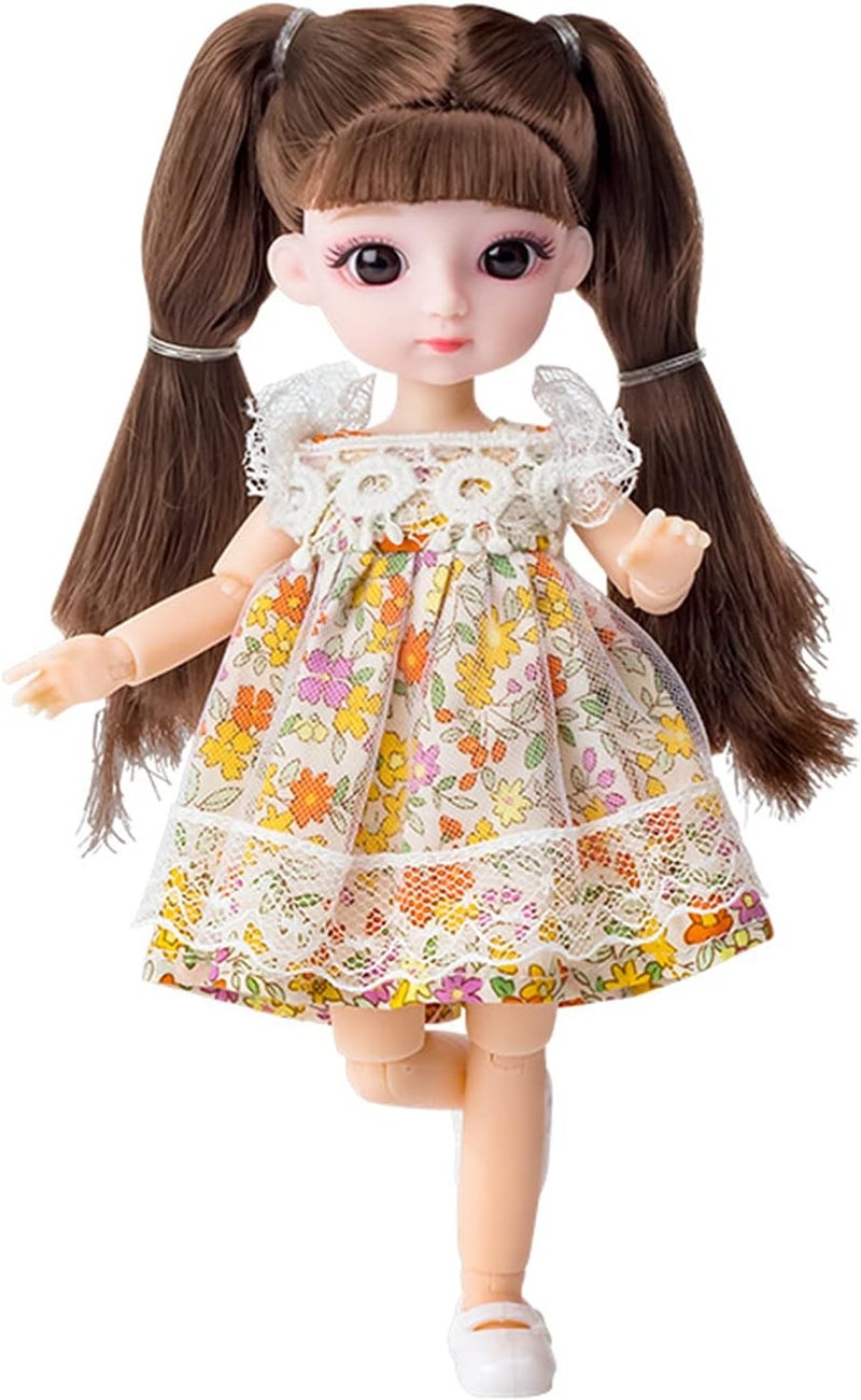 klarako دمية BJD بطول 20 سم، دمى كروية مفصلية 1/8 بطول 8 بوصات، دمية مفصلية، ألعاب DIY مع مجموعة كاملة من الملابس والأحذية والشعر والمكياج، أفضل هدية لعيد ميلاد الفتاة بني - Image 4