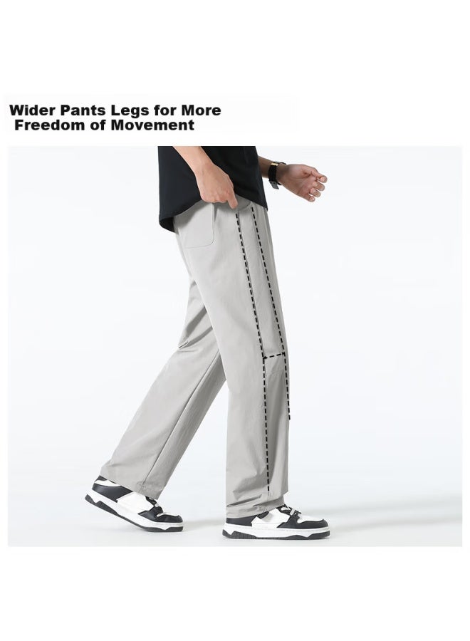 Mingchuang Youpin Miniso Men's Loose Fit Slimming Casual Pants Men's Summer Breathable Thin Mesh Trendy Men's Pants Z Grey L - Image 4