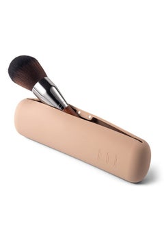BEZOX Makeup Brush Holder - Travel Silicon Make Up Brush Case With Magnet Closure, Compact Brush Bag Travel Essentials - Khaki  - Image 1