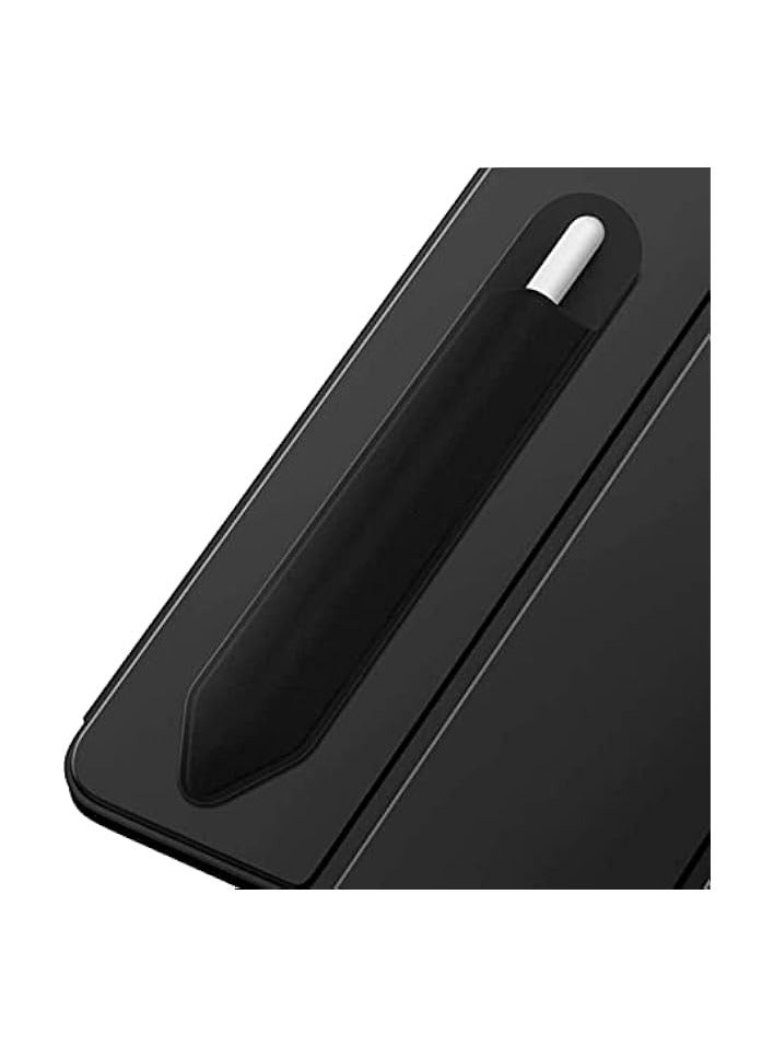 PROMASS Pencil Holder Sticker for Apple Pencil (1st and 2nd Gen), Elastic Pocket [Stylus Pens Protected and Safe] Pouch Adhesive Sleeve Attached to Case for Stylus Pens - Black  - Image 1