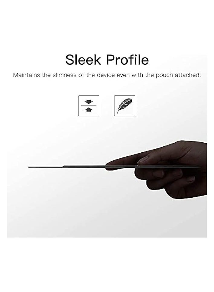 PROMASS Pencil Holder Sticker for Apple Pencil (1st and 2nd Gen), Elastic Pocket [Stylus Pens Protected and Safe] Pouch Adhesive Sleeve Attached to Case for Stylus Pens - Black  - Image 3