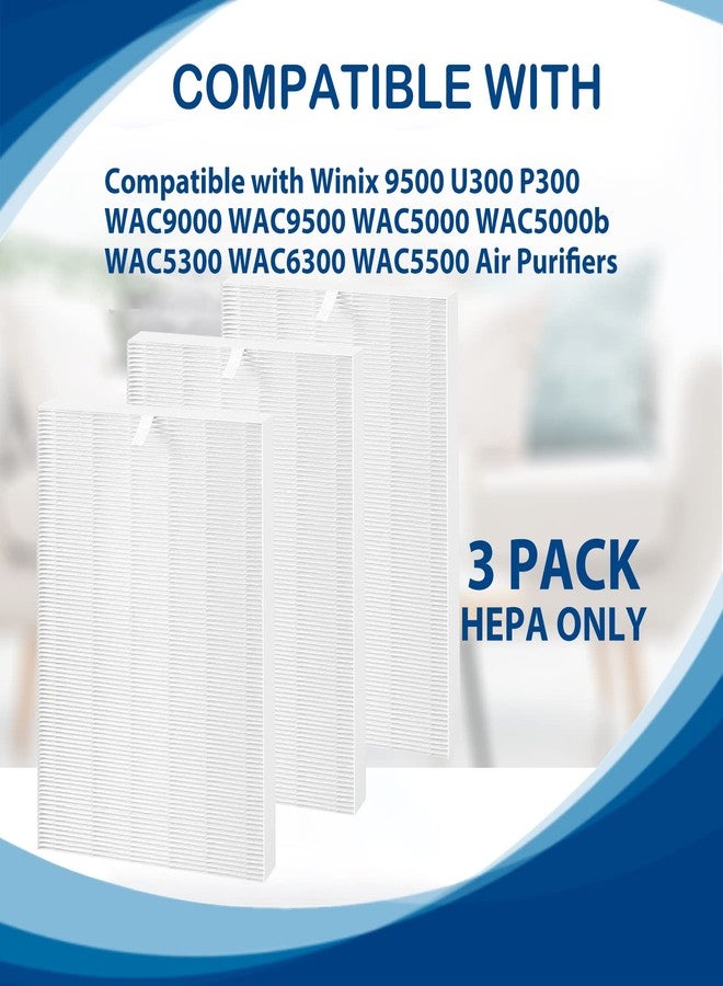Fizerneer 114190 True HEPA Replacement Filters B Compatible with Winix 9500 U300 P300 WAC9000 WAC9500 WAC5000 WAC5000b WAC5300 WAC6300 WAC5500 Air Cleaner Purifiers, Compared to Winix Filter B 114190, 3 Pack - Image 4