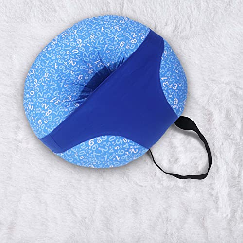 Kradyl Kroft 5in1 Baby Feeding Pillow with 100% Cotton Removable Cover | Breastfeeding Pillow | Nursing Pillow with Belt and Hoop (Einstein Blue) - Image 3
