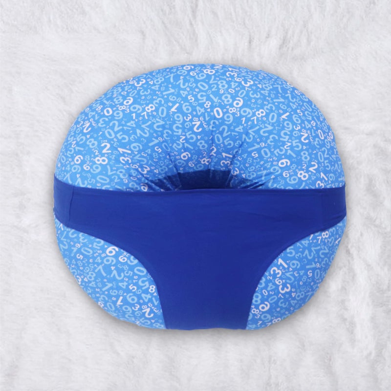 Kradyl Kroft 5in1 Baby Feeding Pillow with 100% Cotton Removable Cover | Breastfeeding Pillow | Nursing Pillow with Belt and Hoop (Einstein Blue) - Image 4