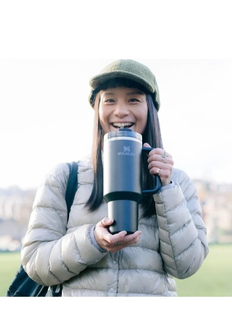 Stanley Quencher H2.0 FlowState Vacuum Insulated Tumbler 40oz Black Stainless Steel Travel Mug with Leakproof Lid & Straw, Double-Walled Thermal Bottle, Keeps Drinks Hot for 7 Hours & Cold for 24 Hours, BPA-Free, Durable, Portable, Ideal for Office, Gym & Travel - Image 4