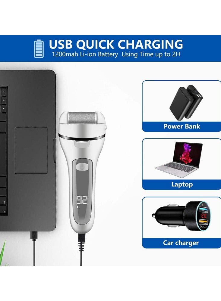 Meiyilan Electric Foot Callus Remover, 16 Pack Foot File Pedicure Kit Tools,Waterproof Foot Scrubber Dead Skin Remover with 3 Roller Heads  2-Speed Power Pedicure Tools for Feet Hands Heel - Image 5