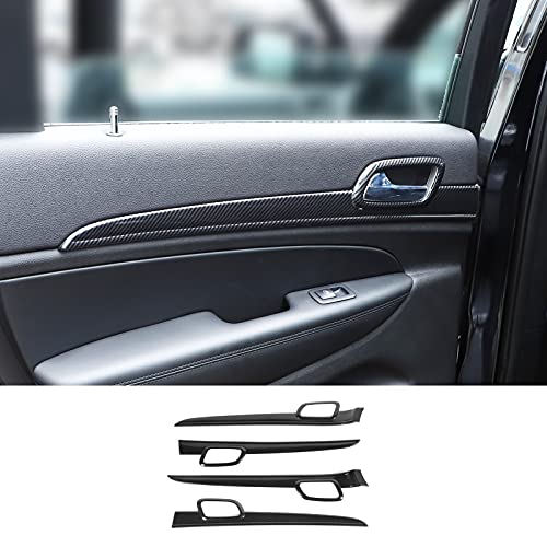 Hoolcar Interior Door Handle Cover Kits ABS Trims for 2011-2020 Jeep Grand Cherokee, Carbon Fiber - Image 1
