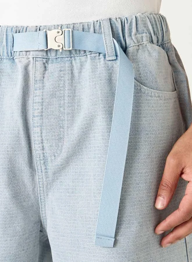 Lee Cooper Lee Cooper Regular Fit Denim Shorts with Belt Detail