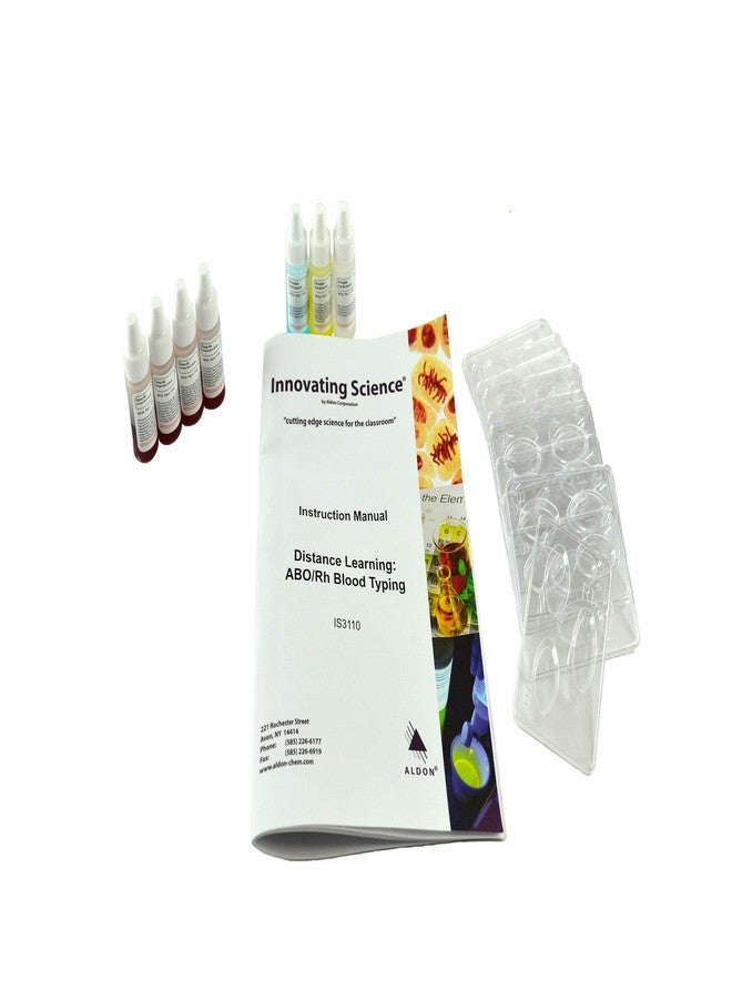 Innovating Science ABO/Rh Blood Typing - Explore Blood Typing Techniques & Test Using Simulated Blood Samples - Distance Learning Kit