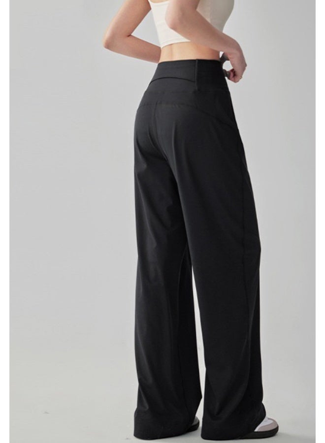 جيمشارك Gymshark high-waisted wide-leg sweatpants women's drape loose yoga pants quick-drying slim casual mop pants - Image 2