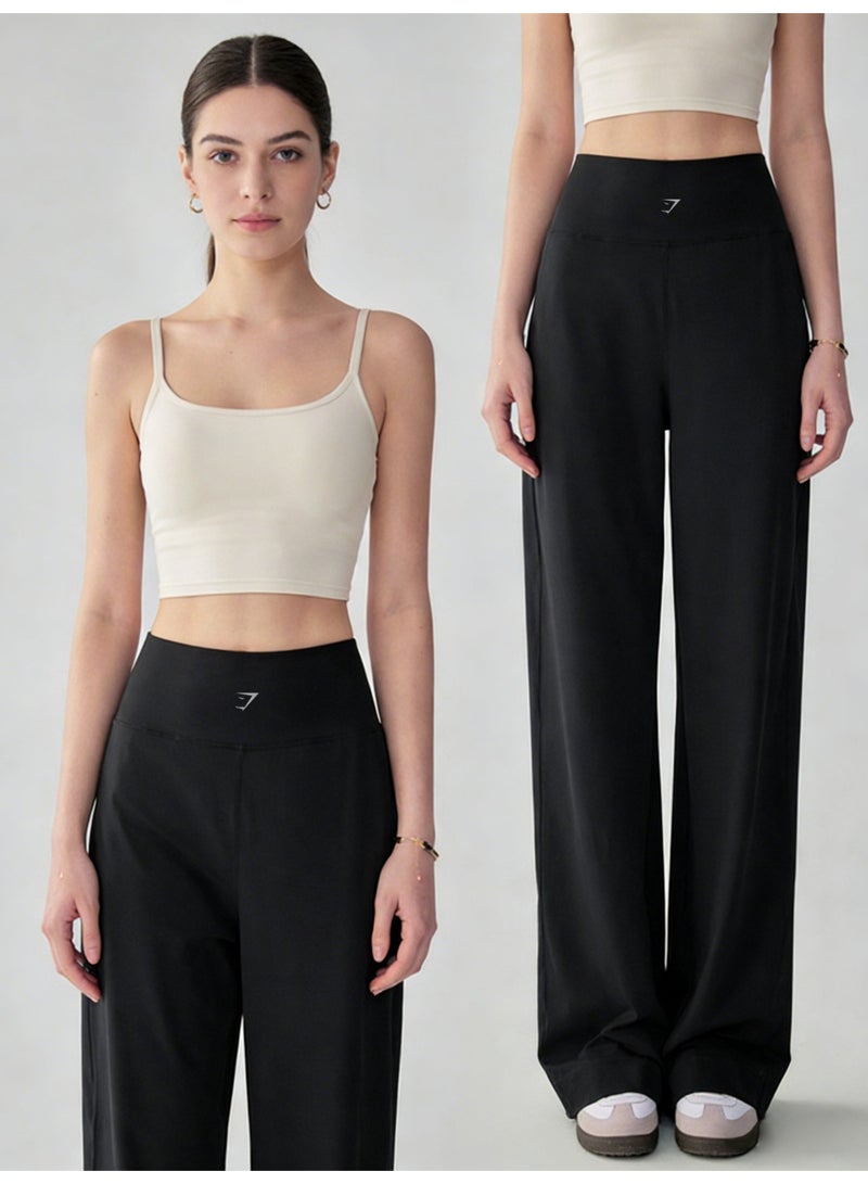 جيمشارك Gymshark high-waisted wide-leg sweatpants women's drape loose yoga pants quick-drying slim casual mop pants - Image 1