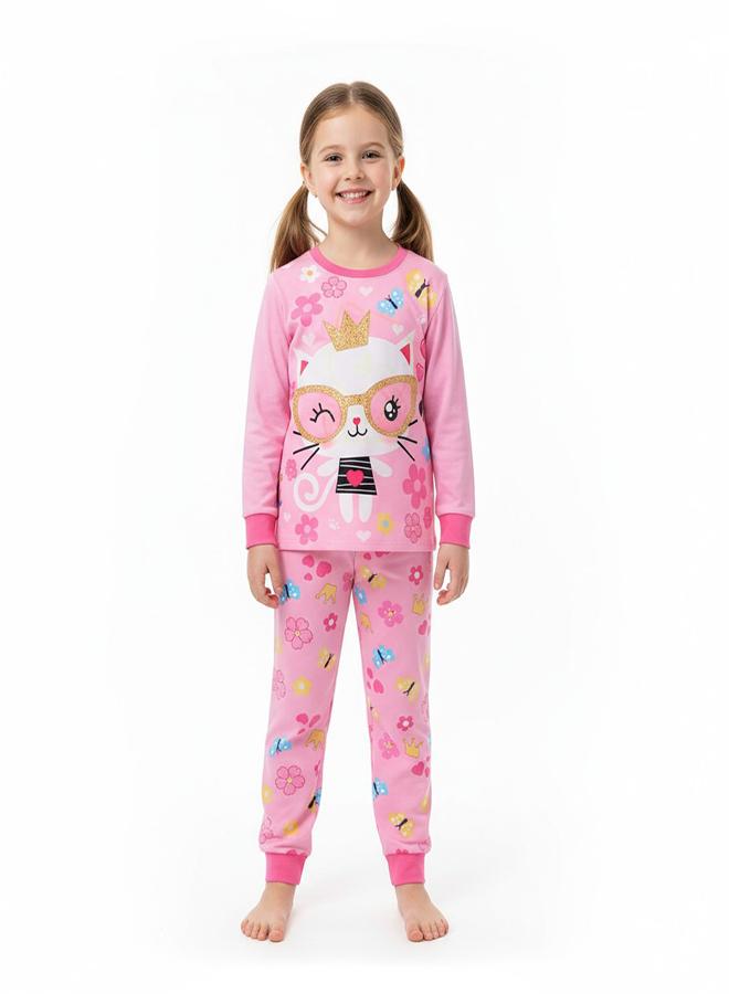 babyqlo Cat Princess Girls Glow in the dark Pajama Set - Image 2