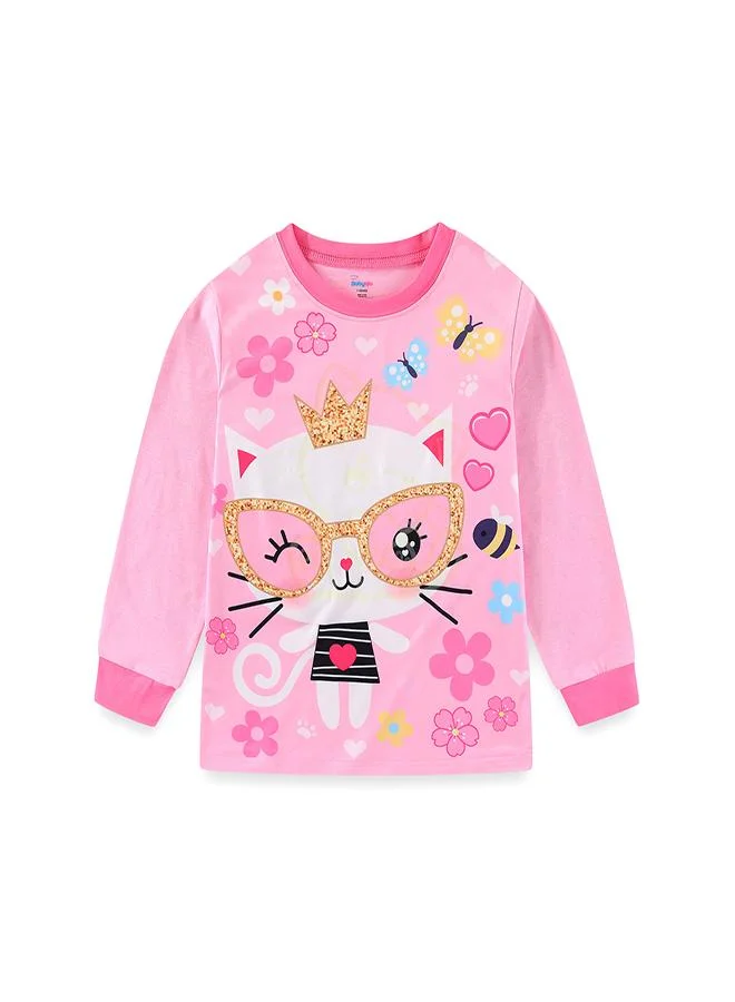 babyqlo Cat Princess Girls Glow in the dark Pajama Set