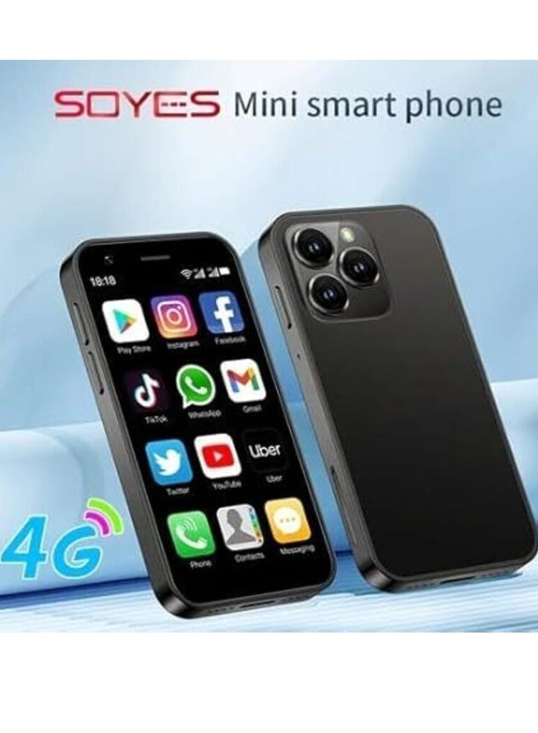 سويس هاتف AMAV SOYES XS16 صغير الحجم، ذاكرة وصول عشوائي (RAM) سعة 3 جيجابايت + ذاكرة قراءة فقط سعة 64 جيجابايت، شاشة 3.0 بوصة، هاتف مدمج، شبكة الجيل الرابع LTE، نظام تشغيل أندرويد 10.0 رباعي النواة، بطارية 2000 مللي أمبير/ساعة، شريحتي اتصال، واي فاي وبلوتوث (أسود) - Image 2