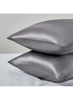 Somerfield Somer Field Premium Hair Care Pillowcases – 2 Pack Standard Size (50 x 75 cm) with Envelope Closure, Dark Grey  - Image 3