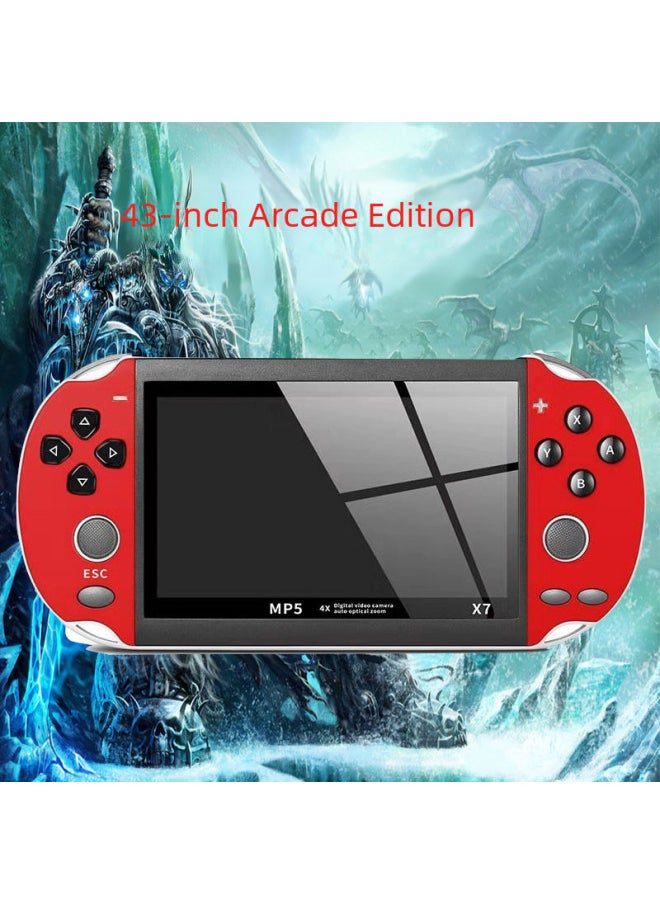 Generic - X7 Handheld Game Machine 64 Bit Gba Arcade Nes Nostalgic Retro FC Game Mp5 Handheld Machine Wholesale-Product Color:blue Red-Model:X7 Arcade - Image 1