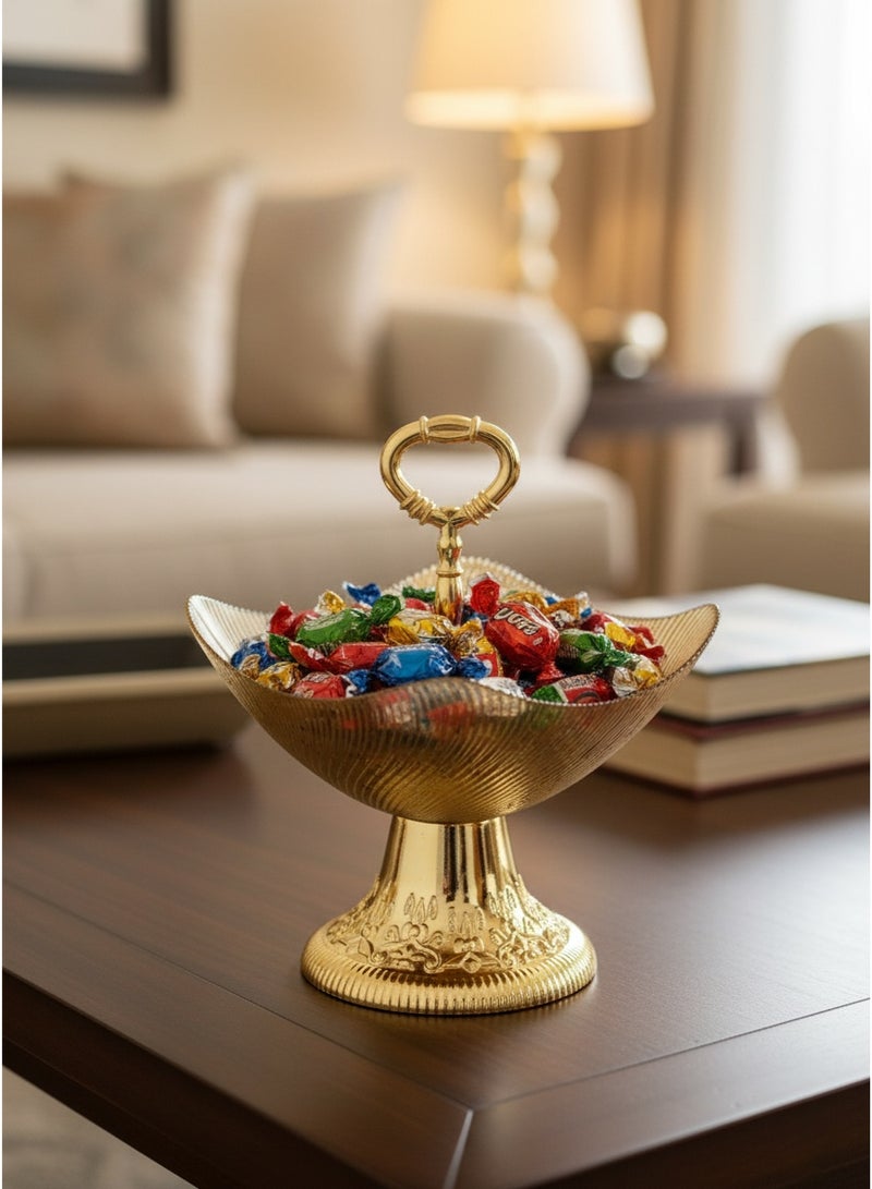 حامل حلوى مربع زجاجي 25 سم مع قاعدة ومقبض - Image 5