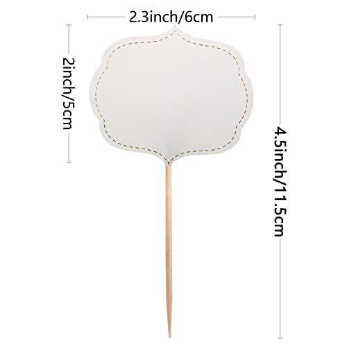 BLUETOP BLUE TOP 50 Pieces Cupcake Picks Blank Toothpick Flags Cake Toppers Cheese Markers Buffet Labels for Charcuterie Board Food Tags Toothpick Signs,Wedding,Birthday Party and Dinner Decorations Supplies. - Image 2