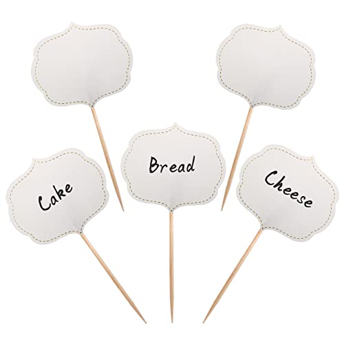 BLUETOP BLUE TOP 50 Pieces Cupcake Picks Blank Toothpick Flags Cake Toppers Cheese Markers Buffet Labels for Charcuterie Board Food Tags Toothpick Signs,Wedding,Birthday Party and Dinner Decorations Supplies. - Image 1
