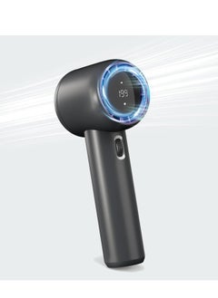 Portable Handheld Fan, High Speed (1-199) Adjustable Turbo Mini Fan with Digital Display, USB Type-C Rechargeable Battery Powered Personal Fan for Travel, Camping, Office, Home, Outdoor, Grey