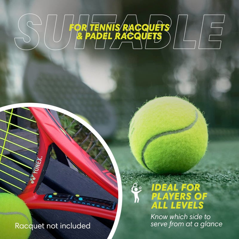 Scoring Right Portable Tennis Racket and Padel Scorekeeper, Easily Mounted Small Score Board to Keep Score of Points, Games, and Sets, ITF Conforming and Lightweight Mini Score Keeper, 1.9g, Black - Image 4