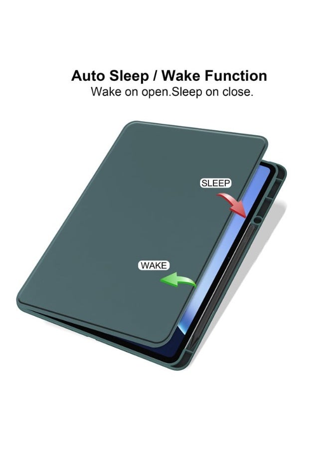 Case for OnePlus Pad 3 Pad 2 Pro 13.2inch 2025 with Pen Slot, 360 Degree Rotating Protective Case Stand, PU Leather + PC Transparent Cover w/Wake/Sleep Tablet Case Cover (Green) - Image 2