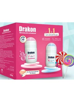 Drakon Pink Bubble& Lollipop Candy Roll On Deodorant 50Ml 1+1