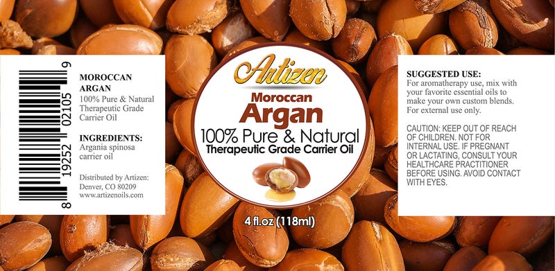 Artizen Moroccan Argan Oil - 4 Ounce Bottle (100% Pure & Natural) Suitable for Your Hair, Face, Skin, Nails & More - Natural Additive to Shampoo, Lotions and Soaps - Argan Oil for Soap Making - Image 4