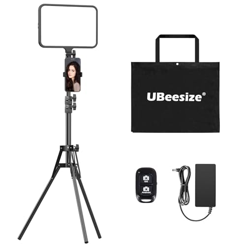 UBeesize LED Video Light Kit Photography Lighting 13 Studio Lights with 65 Tripod Stand and Phone Holders Podcast Lighting for Video Recording Make up Live Streaming Tiktok YouTube - Image 1