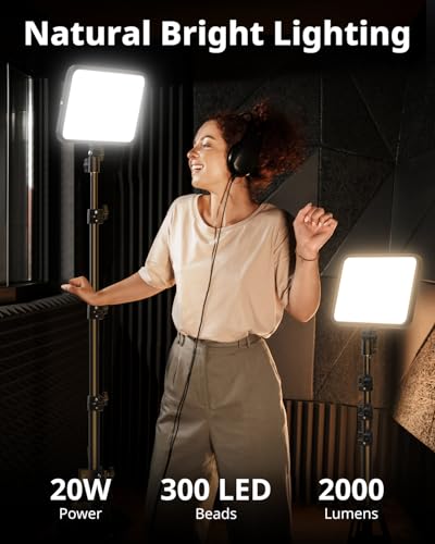 UBeesize LED Video Light Kit Photography Lighting 13 Studio Lights with 65 Tripod Stand and Phone Holders Podcast Lighting for Video Recording Make up Live Streaming Tiktok YouTube - Image 3
