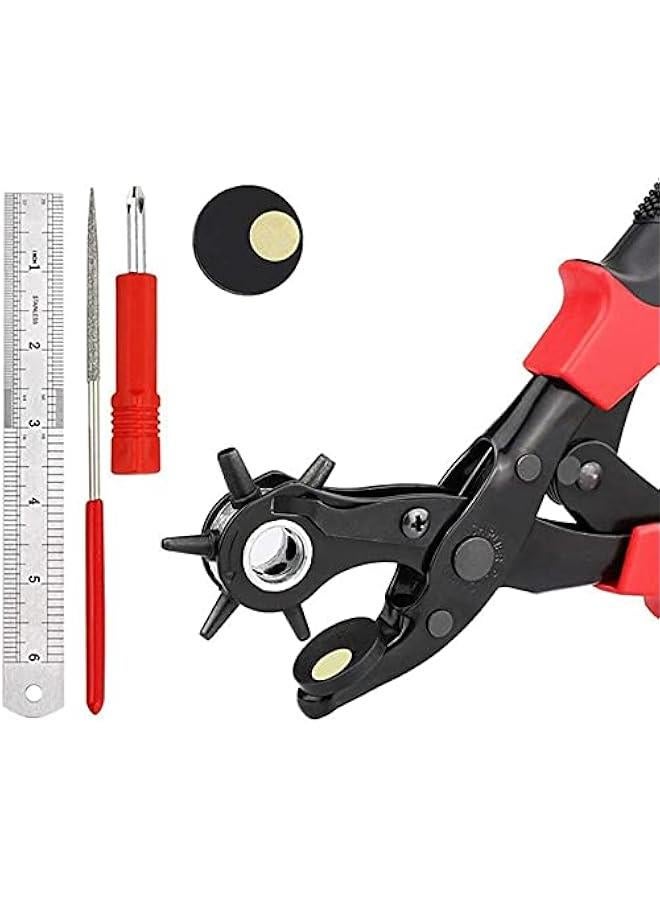 FYLX MultiHole Leather Punch Set for Belts Watches Collars Shoes Fabric Crafts  Heavy Duty Rotary Tool for Various Sizes of Holes  - Image 1