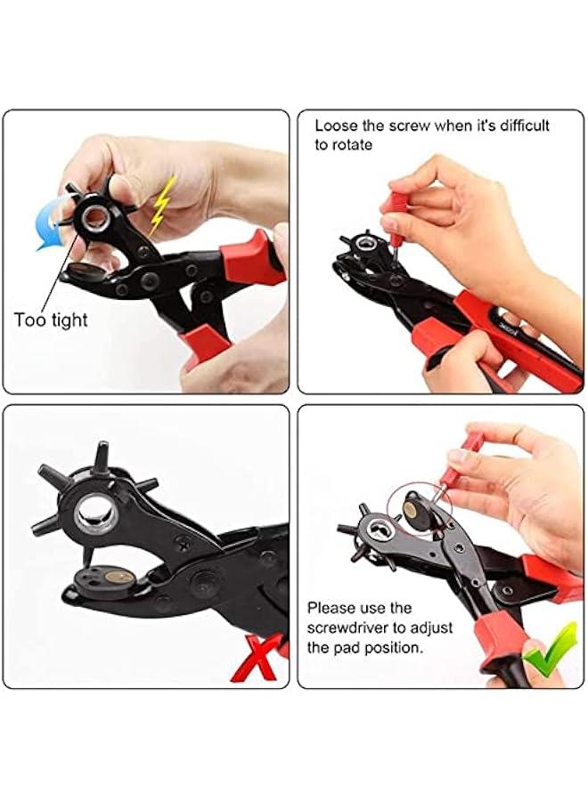 FYLX MultiHole Leather Punch Set for Belts Watches Collars Shoes Fabric Crafts  Heavy Duty Rotary Tool for Various Sizes of Holes  - Image 4